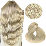 Clip In Human Hair Extensions Straight Natural Light