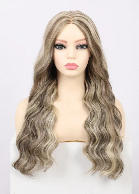 Kalyss Synthetic Inches Ombre Blonde Curly Wavy Wigs