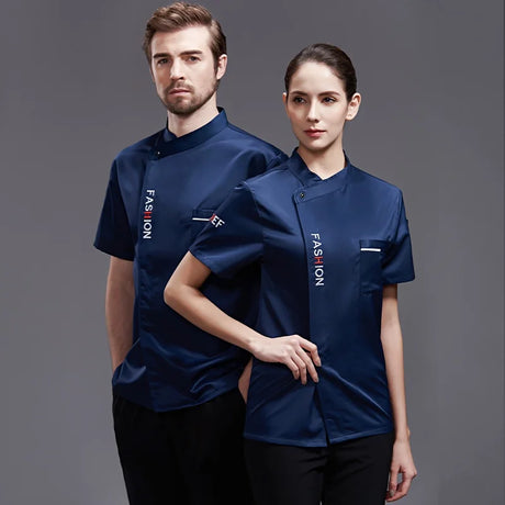 Chef Uniform Short Sleeve Restaurant Cook Coat Women