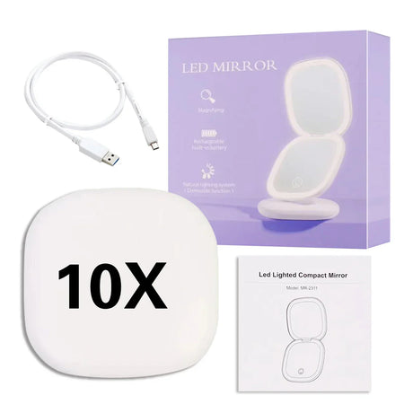 Mini Compact Led Makeup Mirror With Light X