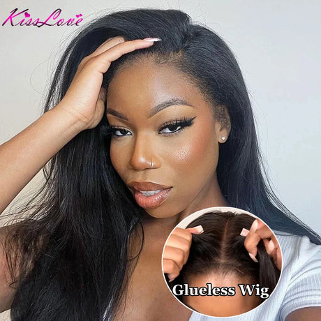 Glueless Wigs Kinky Straight 13X4 Lace Front Human