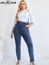 Lih Hua Women' Jeans Autumn High Stretch Cotton