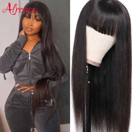 Wig With Bangs Fringe Wigs Human Hair Wig