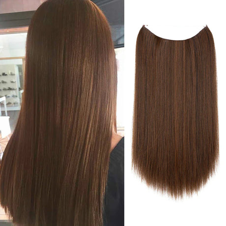 Synthetic Hair Extension No Clip Natural Hair Piece