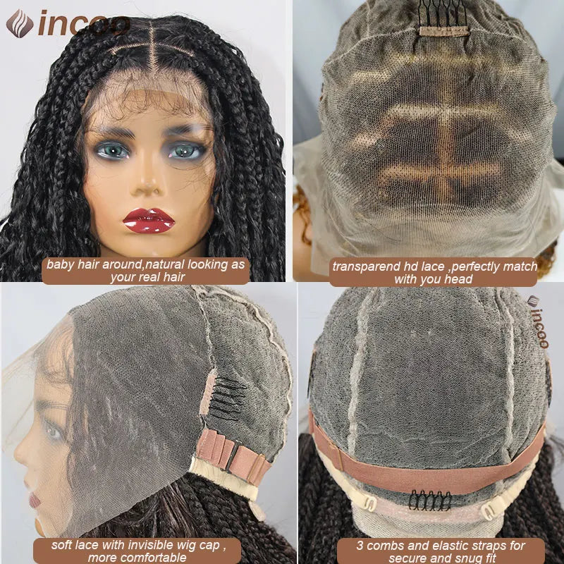 Long Boho Braided Full Lace Front Wigs Blonde