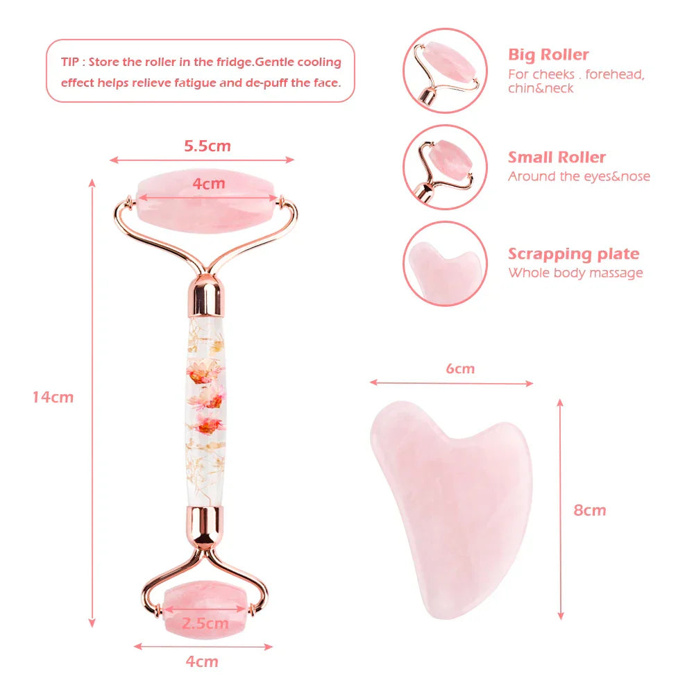 Natural Jade Roller Gua Sha Massager For