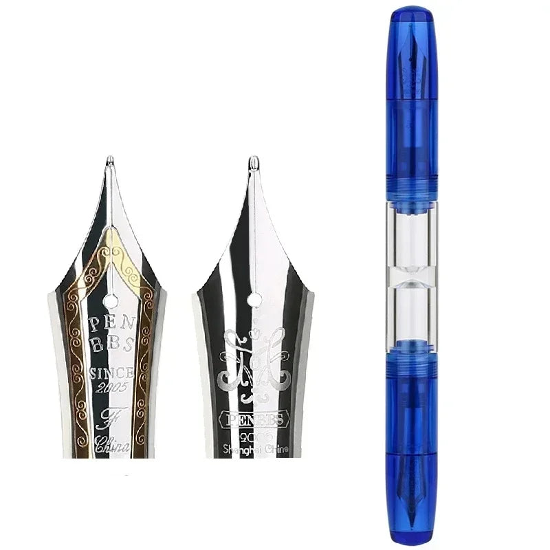 Penbbs Transparent Resin Fountain Pen Double-Nib Ink