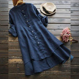 Oversized Cotton Linen Dress For Women Summer Blouse