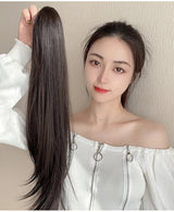 As Long Wavy Straight Claw Clip On Ponytail