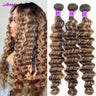 Highlight Loose Deep Wave Bundles Ombre Colored Human