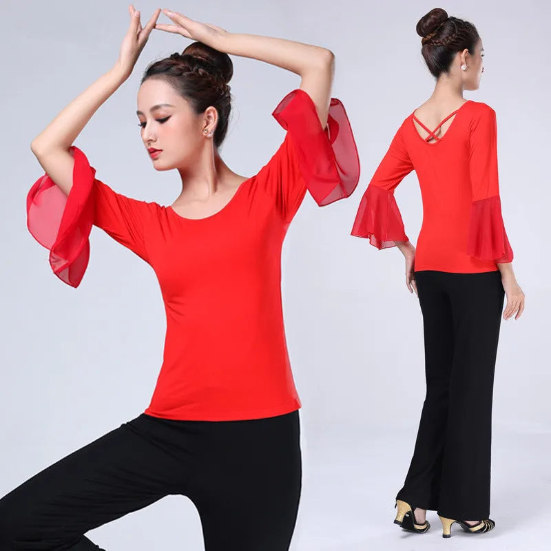 New Autumn Half Sleeve Adult Women International Ballroom