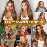 Highlight Wig Human Hair Ombre Brown Lace Front