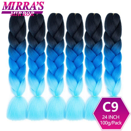 Jumbo Ombre Braids - Black, Brown, Blue, Pink