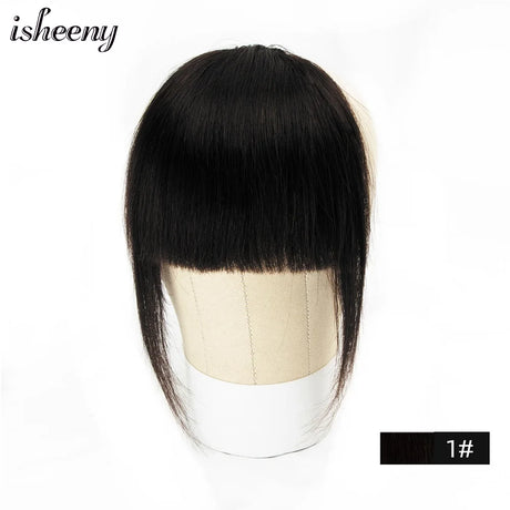 Isheeny Human Hair Bangs Clips In Black Blunt