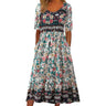 Vintage Boho Stripe Print Women Sundress Summer Fashion