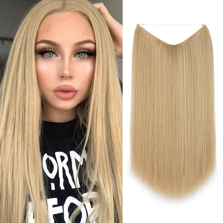 Synthetic Hair Extension No Clip Natural Hair Piece