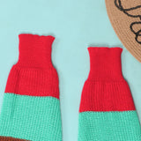 Wuhe Knit Ribbed Patchwork Long Sleeve Open Stitch
