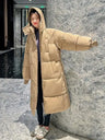 Winter Women Parka New Long Straight Down Cotton