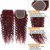 Deep Wave Curly J Burgundy X Lace Front