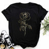 Maycaur New Fashion Gold Rose Print Women T