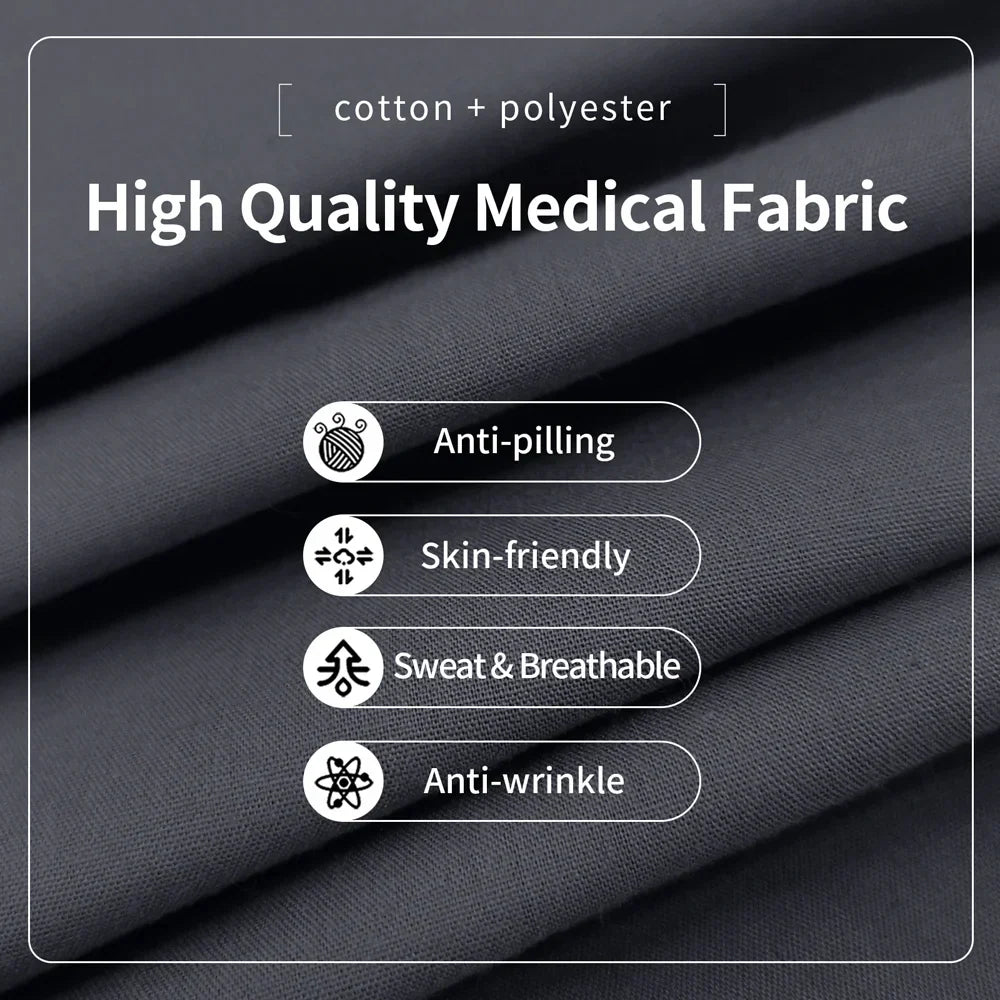 Nursing Scrubs Uniform Women Medical Tops Short Sleeve