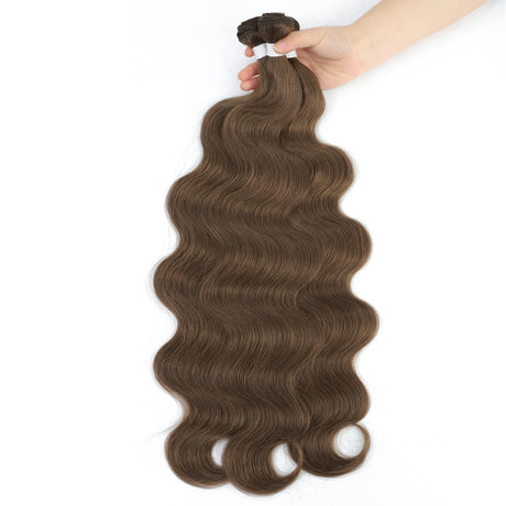 White Body Wave Hair Bundles Synthetic Natural Weave