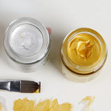 Bottled Gold And Silver Ink Pigment Art