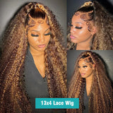 Density Highlight Honey Brown Curly Hd Lace Front