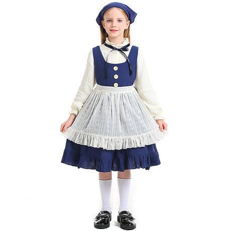 Kids Maid Dress Cosplay Kid Girl Fancy Pastoral