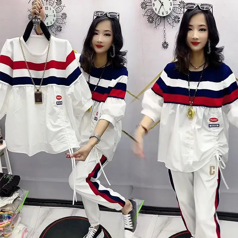 New Fashion Set Women'S Slim Loose Fit Large