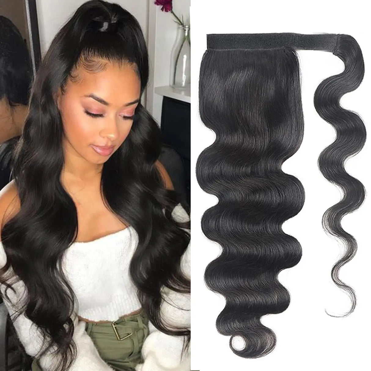 Body Wave Ponytail Human Hair Extension G Wrap