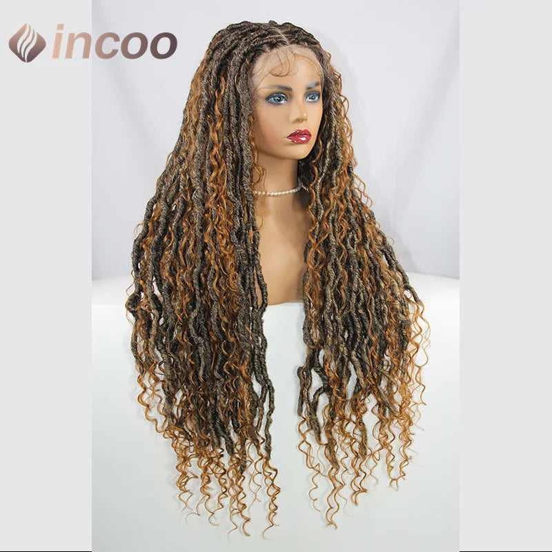 Butterfly Loc Dark Ginger Full Lace Front Braided