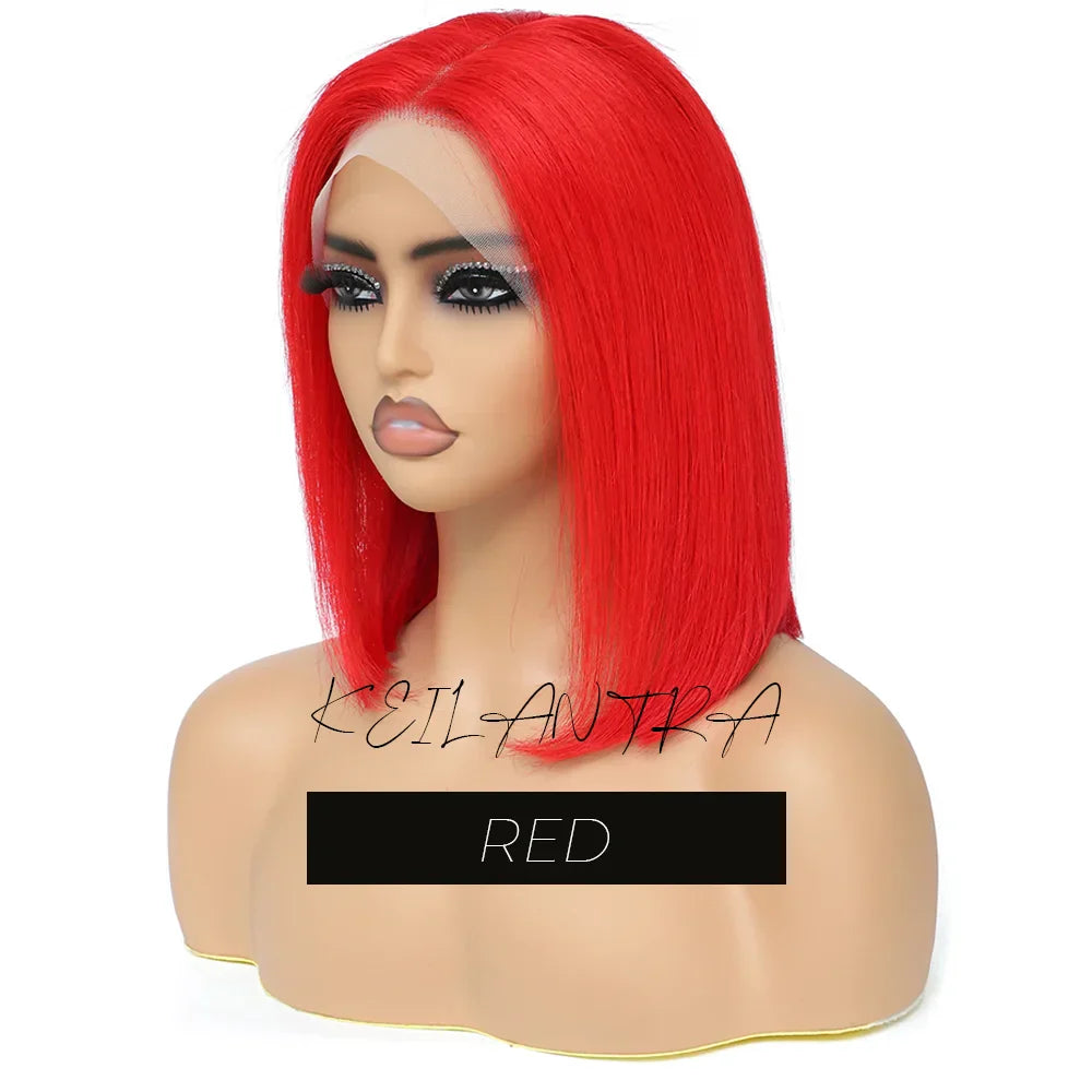 Lime Green Bob Lace Front Wigs Human Hair