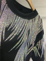 Tops Rhinestone Graphic T-Shirts Luxury Size Tunic