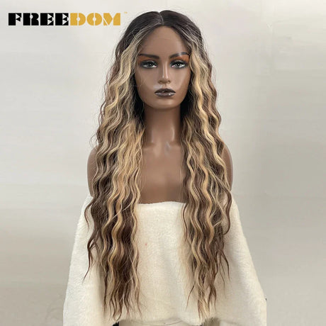 Freedom Synthetic Lace Wig Long Deep Wavy Ombre