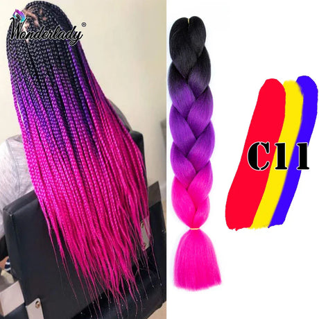 Wonderlady Color Long Colored Braiding Hair Jumbo Braids