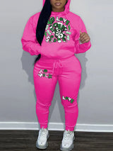 Lw Women' Matching Tracksuit Set Letter Print Tracksuit