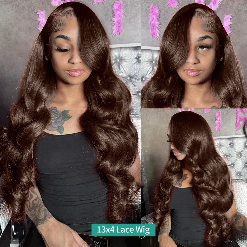 Chocolate Brown Body Wave 13X6 Lace