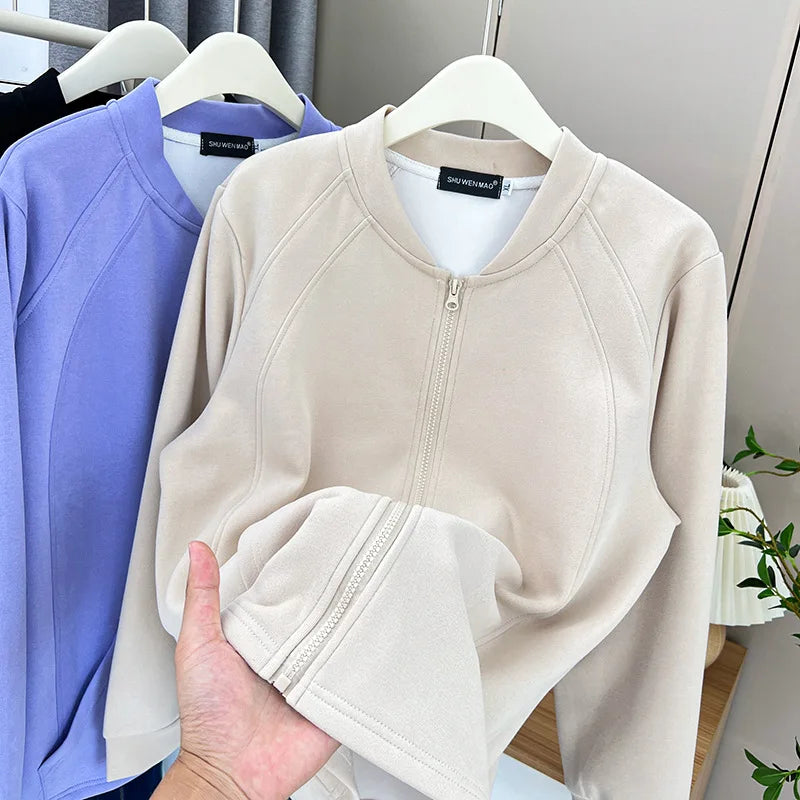 Womens Zipper Jacket Autumn Casual Clothing Fashion 3D