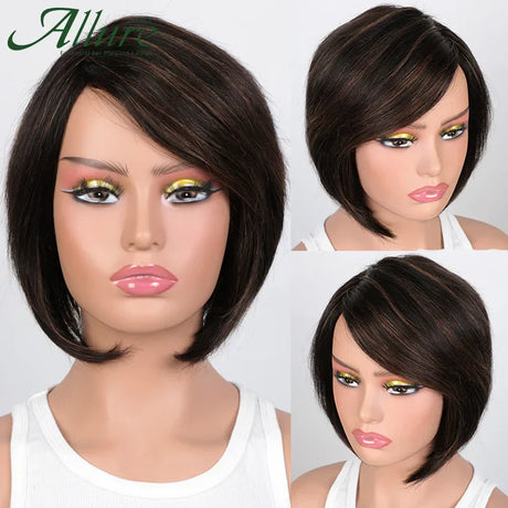 Burgundy Short Bob Wig With Bangs Wear To