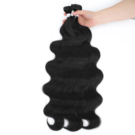 White Body Wave Hair Bundles Synthetic Natural Weave