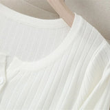 Solid Color Mercerized Cotton Sweaters Womens Autumn Winter