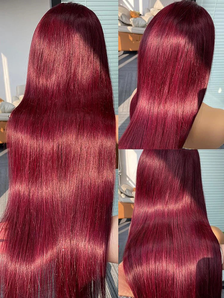 Burgundy X Hd Lace Frontal Human Hair Wig