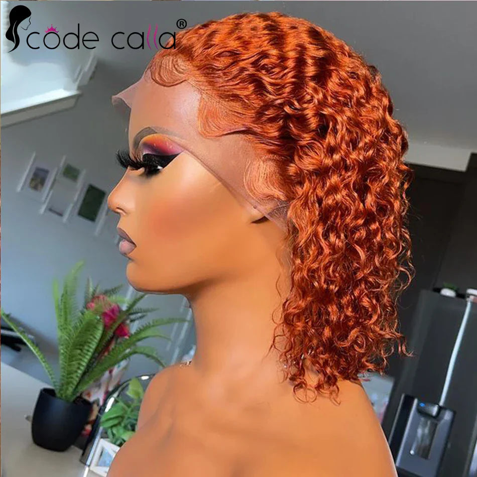 Ginger Lace Front Wig Human Hair Hd Transparent