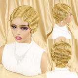 Short Finger Wave Wig Brazilian Human Hair Wig