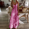 Lady Spring Summer Dress Women V-Neck Long Dresses