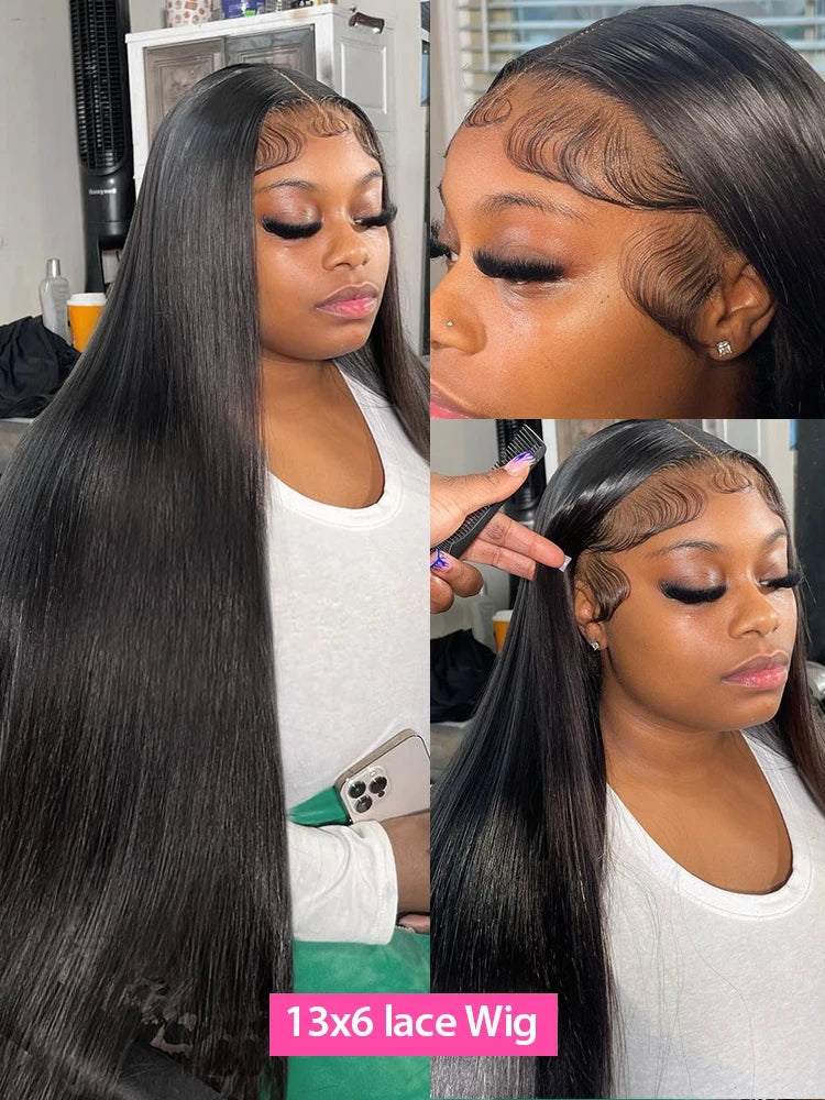 Density 13X6 Hd Lace Frontal Wig Bone Straight