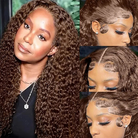 Chocolate Brown Lace Front Wig Deep Wave