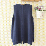 Womens Sweater Vest 4Xl Loose Solid V-Neck Side