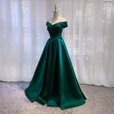 Sexy Boat Neck Satin Wedding Bridesmaid Maxi Dress